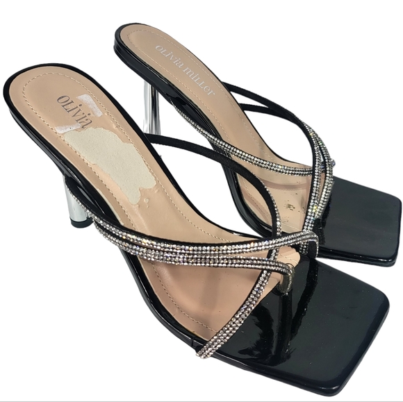 Olivia Miller Margot Strappy Heel Sandals Black 8 - Picture 2 of 4